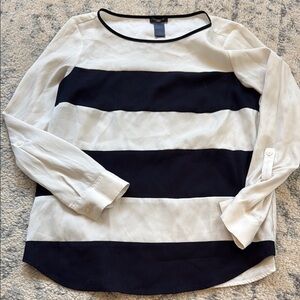 Chic Striped Black and White Women's Top